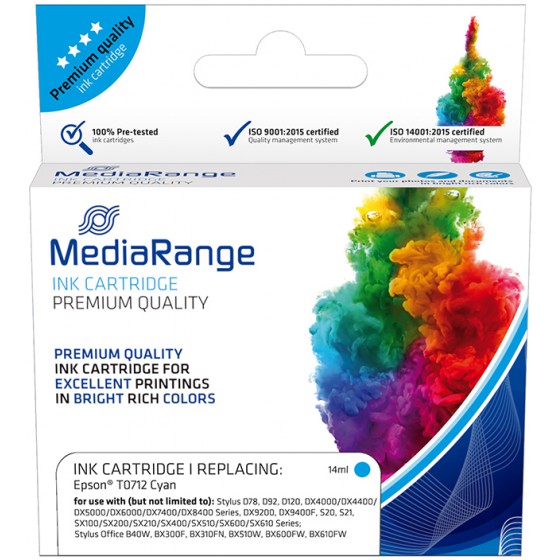 MEDIARANGE ������� INKJET ��� ��������� EPSON CYAN T0712)- (MRET071C)