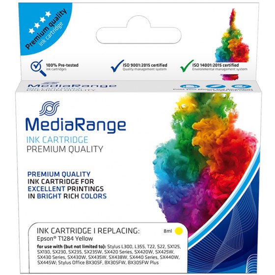 MEDIARANGE ������� INKJET ��� ��������� EPSON YELLOW T1284 - (MRET128Y)