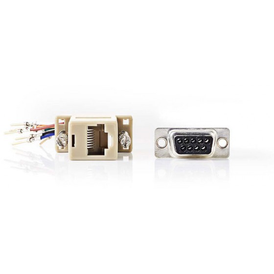 NEDIS D-SUB ADAPTER D-SUB 9-PIN MALE - RJ45 (8P8C) FEMALE IVORY - (CCGP52821IV)