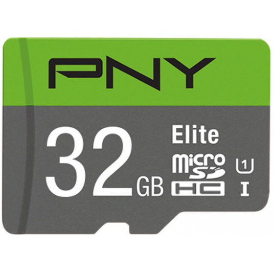 PNY ELITE MICROSDHC 32GB CLASS 10 U1 WITH ADAPTER - (P-SDU32GU185GW-GE32GB)