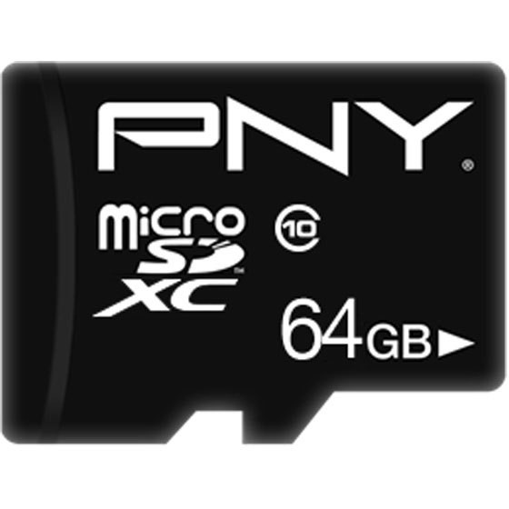 PNY MICROSDXC 64GB CLASS 10 U1 WITH ADAPTER - (P-SDU64G10PPL-GE )