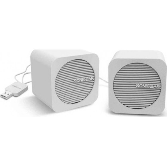 SONIC GEAR BLUETOOTH 5.2 SPEAKERS 2.0 BLUE CUBE WHITE - (BCW)