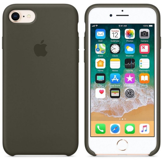 APPLE ���� ��� IPHONE 8/7 SILICONE COVER DARK OLIVE - (MR3N2ZM/A)