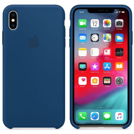 APPLE ���� ��� IPHONE XS MAX SILICONE COVER BLUE HORIZON - (MTFE2ZM/A)