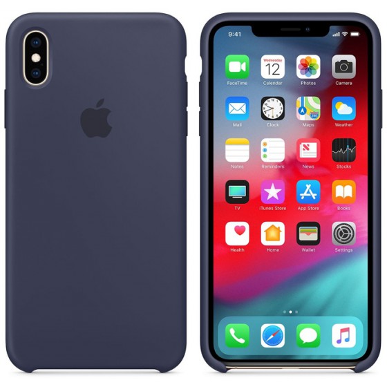APPLE ���� ��� IPHONE XS MAX SILICONE COVER MIDNIGHT BLUE - (MRWG2ZM/A)