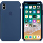 APPLE ���� ��� IPHONE XS/X SILICONE COVER BLUE COBALT - (MQT42ZM/A)