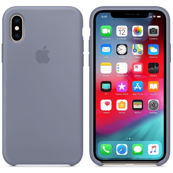 APPLE ���� ��� IPHONE XS/X SILICONE COVER LAVENDER GREY - (MTFC2ZM/A)