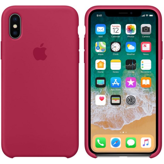 APPLE ���� ��� IPHONE XS/X SILICONE COVER ROSE RED - (MQT82ZM/A)