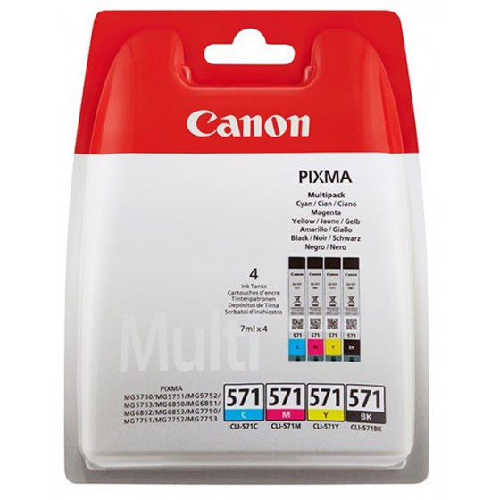 CANON ������ INKJET CLI-571 C/M/Y/BK MULTIPACK - (0386C005)