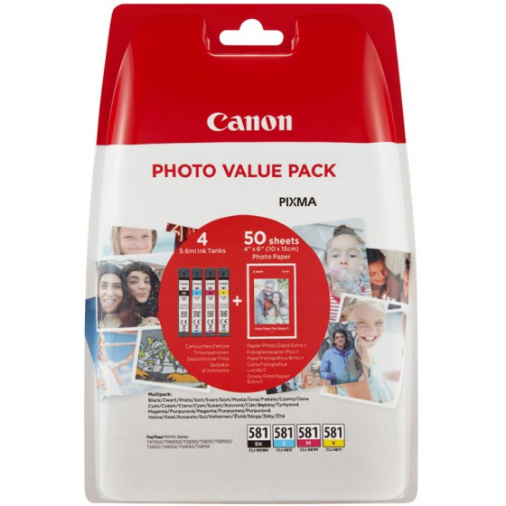 CANON ������ INKJET CLI-581VP BK/C/M/Y + PHOTO PAPER - (2106C005)