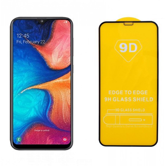 IDOL 1991 TEMPERED GLASS ��� SAMSUNG A20 2019 A205 9H 0.25MM 9D FULL GLUE SPECIAL FULL COVER BLACK - (5205308236402)