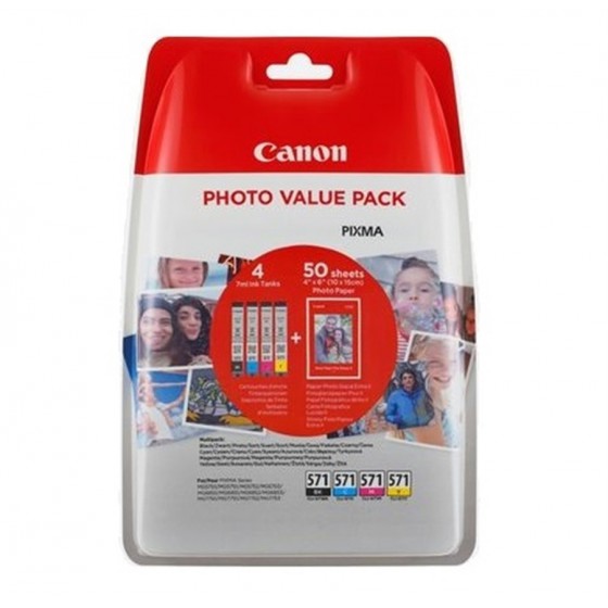 CANON ������ INKJET CLI-571XLVP BK/C/M/Y & PHOTO PAPER - (0332C005)