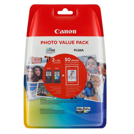 CANON ������ INKJET PG-540XLVP BLACK & TRI-COLOR & PHOTO PAPER - (5222B013)