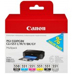 CANON ������ INKJET PGI-550/CLI-551 C/M/Y/BK/GY - (6496B005)