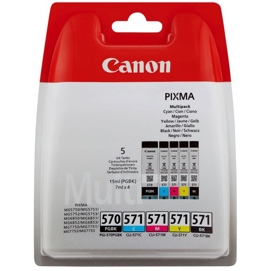 CANON ������ INKJET PGI-570/CLI-571 PGBK/C/M/Y/BK - (0372C004)