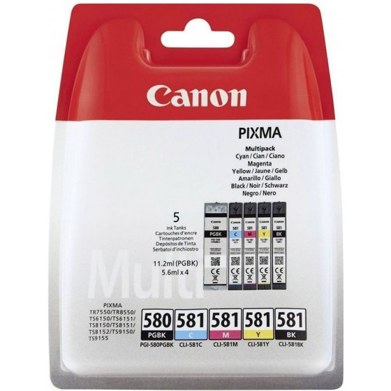 CANON ������ INKJET PGI-580MPK B/C/M/Y/PG - (2078C005)