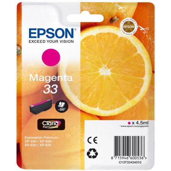 EPSON ������ INKJET SERIES 33 MAGENTA - (C13T33434012)