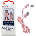 VOLTE-TEL ������� MICRO USB �������� DATA MAGNETIC BRAIDED VCD08 2.4A 1M ��� ����� - (8228353)
