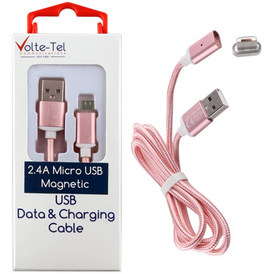 VOLTE-TEL ������� MICRO USB �������� DATA MAGNETIC BRAIDED VCD08 2.4A 1M ��� ����� - (8228353)