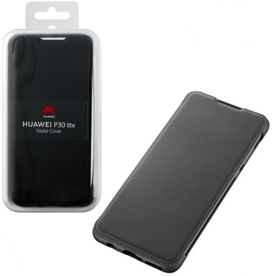 HUAWEI ���� ��� P30 LITE WALLET FLIP COVER BLACK - (51993079)