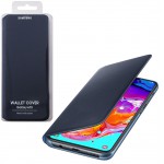 SAMSUNG ���� ��� A70 A705 FLIP WALLET COVER BLACK - (EF-WA705PBEGWW)