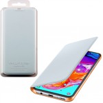 SAMSUNG ���� ��� A70 A705 FLIP WALLET COVER WHITE - (EF-WA705PWEGWW)