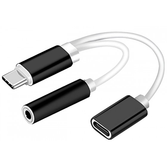 POWERTECH CONVERTER USB TYPE-C �� 3.5MM & ������ USB TYPE-C ����� - (CAB-UC030)