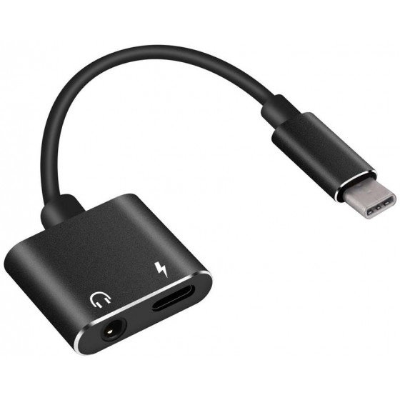 POWERTECH CONVERTER USB TYPE-C �� 3.5MM & ������ USB TYPE-C ����� - (CAB-UC031)