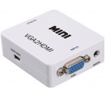 POWERTECH VIDEO CONVERTER VGA & 3.5MM AUDIO �� HDMI FULL HD - (CAB-H107)