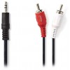 NEDIS STEREO AUDIO CABLE 3.5MM MALE - 2X RCA MALE 1.5M BLACK - (CAGB22200BK15)