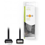 NEDIS USB 2.0 CABLE A MALE - A FEMALE 2.0 M BLACK - (CCGB60010BK20)