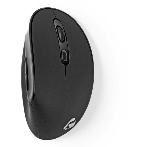 NEDIS ERGONOMIC WIRELESS MOUSE 1600 DPI 6-BUTTON BLACK - (ERGOMSWS100BK)