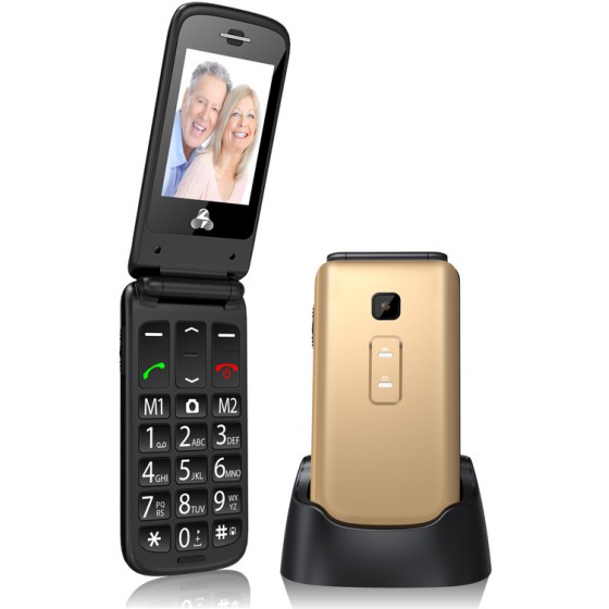 POWERTECH ������ �������� SENTRY II SOS CALL DUAL SIM �� ���� GOLD - (PTM-3)