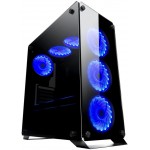 POWERTECH GAMING CASE FULL TEMPERED GLASS 4X DUAL RING RGB FANS - (PT-902)