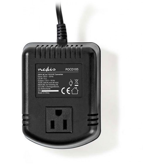 NEDIS POWER CONVERTER 230 V AC TO 110V AC 100 W EARTHED USA OUTPUT - (POCO105)