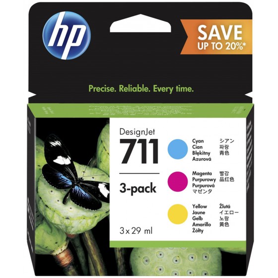 HP ������ INKJET NO.711 COLOUR MULTIPACK - (P2V32A)