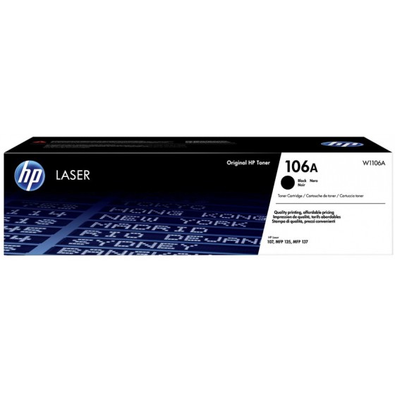 HP 106A BLACK ORIGINAL LASER TONER CARTRIDGE 1K - (W1106A)