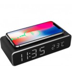 GEMBIRD DIGITAL ALARM CLOCK WITH WIRELESS CHARGING FUNCTION BLACK - (DAC-WPC-01)