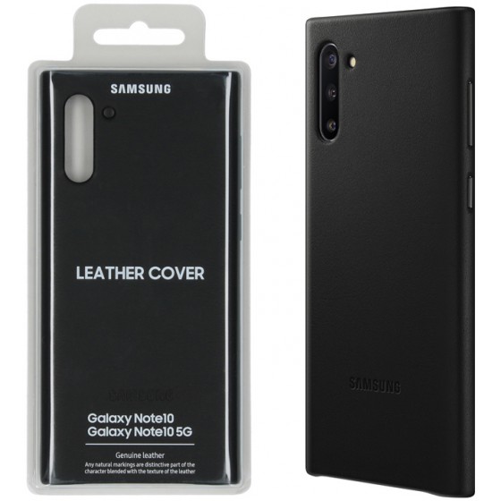 SAMSUNG ���� NOTE 10 N970 LEATHER COVER BLACK - (EF-VN970LBEGWW)