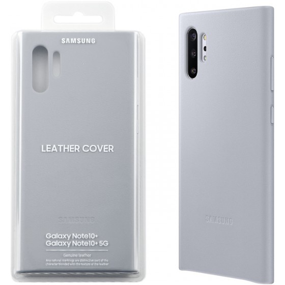 SAMSUNG ���� NOTE 10 PLUS N975 LEATHER COVER GREY - (EF-VN975LJEGWW)