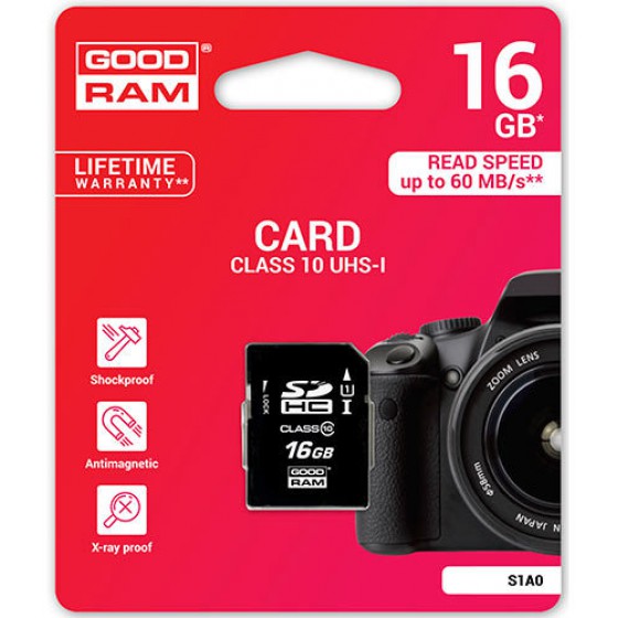 GOODRAM 16GB SD CARD CL10 S1A0 - (S1A0-0160R12)
