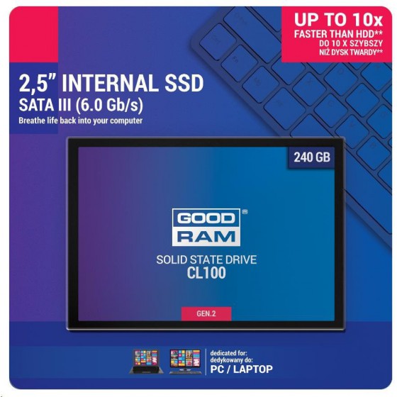 GOODRAM SSD CL100 GEN2 240GB SATA III 2.5 - (SSDPR-CL100-240-G2)