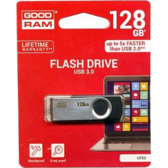 GOODRAM USB 3.0 FLASH DRIVE UTS3 128GB BLACK - (UTS3-1280K0R11)