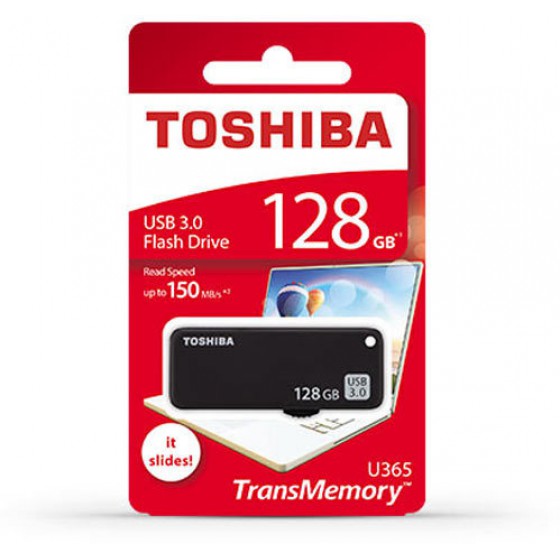 TOSHIBA USB 3.0 FLASH U365 128GB BLACK - (THN-U365K1280E4)