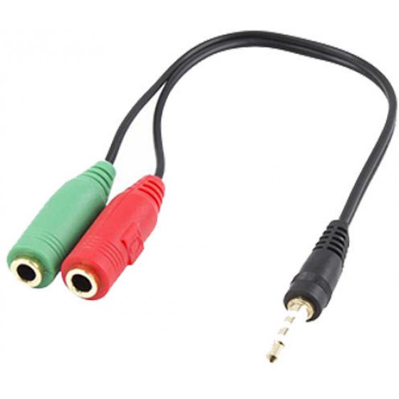 WHITE SHARK HEADSET CABLE 3.5MM X 2F.3PIN - 3.5MM M.4PIN 0.2M - (WS-354P-2X35)