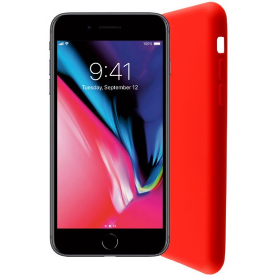 LIME SUCCESSORIES ���� ��� IPHONE 8/7 PLUS VELVET TPU 4 SIDE RED - (5205308242458)