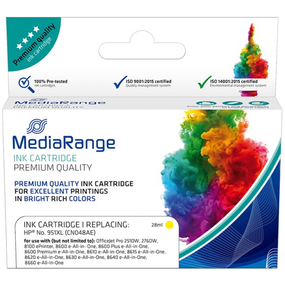 INKJET MEDIARANGE ������� ��� ��������� HP YELLOW NO.951XL CN048AE - (MRHP951YXL)
