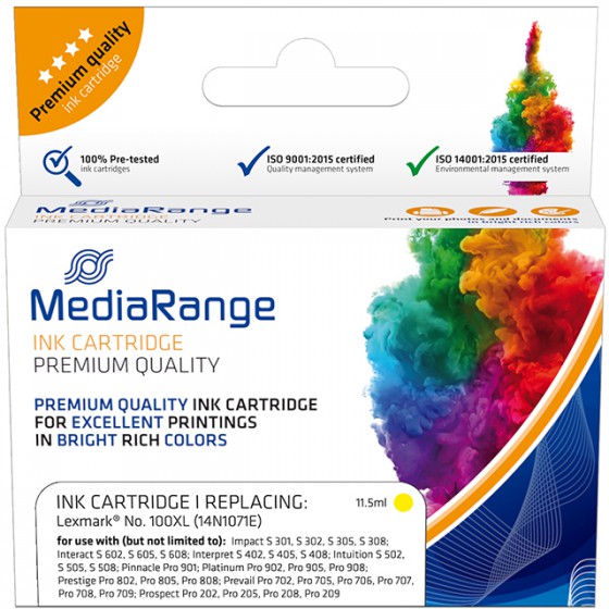 INKJET MEDIARANGE ������� ��� ��������� LEXMARK YELLOW 14N1071E - (MRLX100YXL)