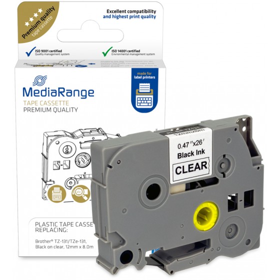 MEDIARANGE �������� ������ ������������� BROTHER TZ-131 12 MM X 8 M - (MRBTZ131)