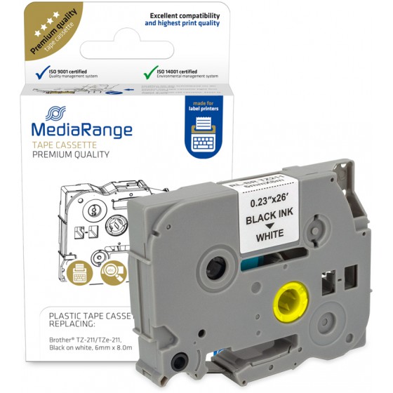MEDIARANGE �������� ������ ������������� BROTHER TZ-211 6 MM X 8 M - (MRBTZ211)
